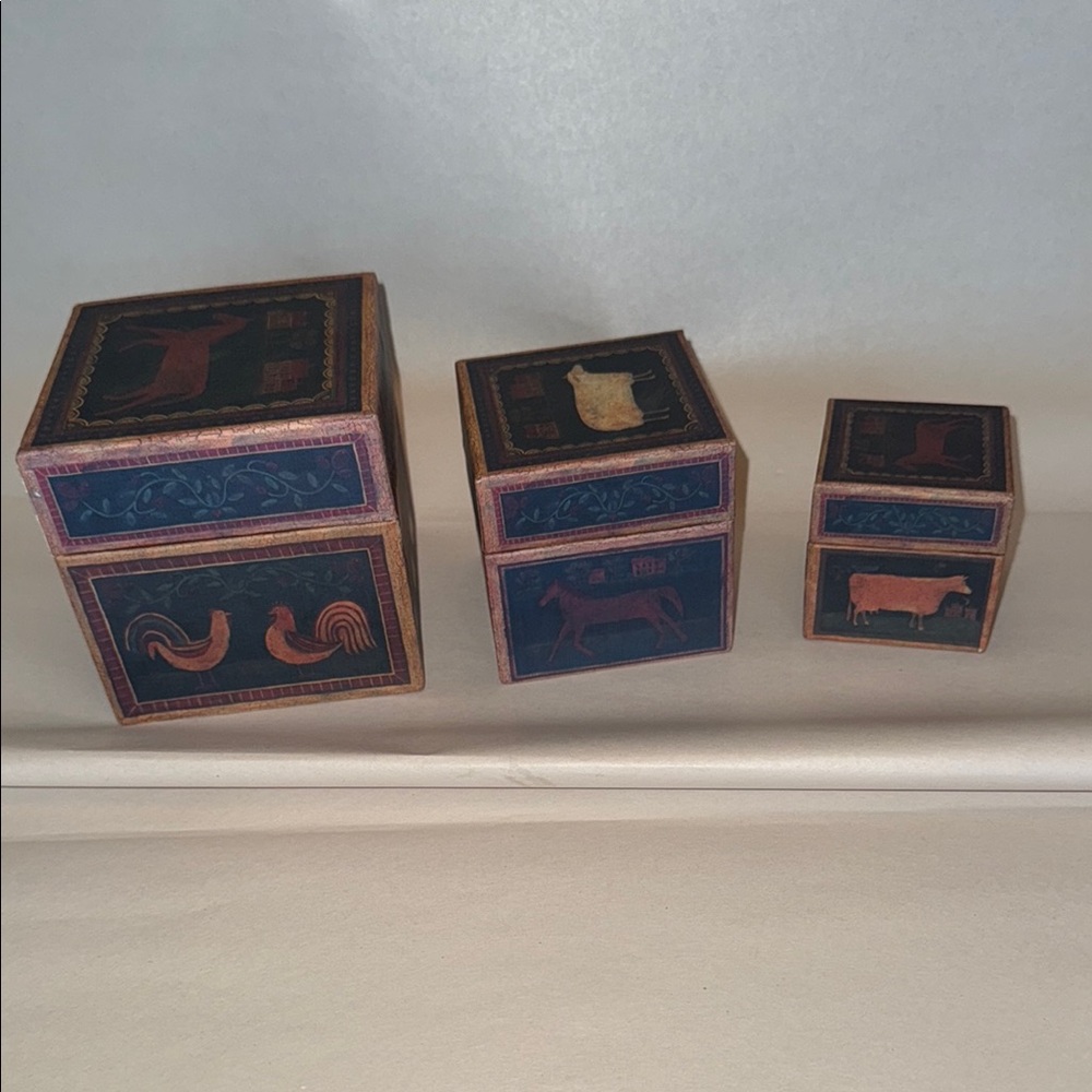 Rustic Farm Animal Decorative Boxes - Picture 3 of 16